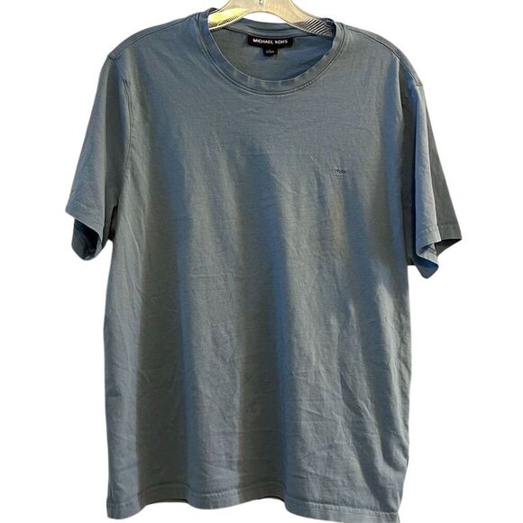 Michael Kors Men's Large Blue Crew Neck T-Shirt with MK Logo - Picture 1 of 8
